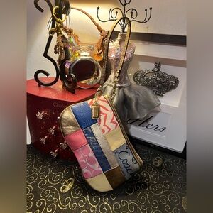 Coach Multicolor Patchwork Wristlet
